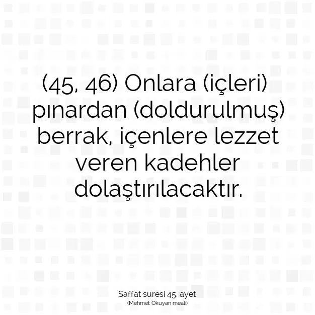 Ayetbul | Kuran Mealleri | Quran | Saffat suresi 45. ayet