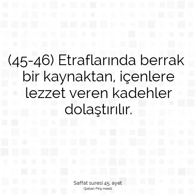 Ayetbul | Kuran Mealleri | Quran | Saffat suresi 45. ayet