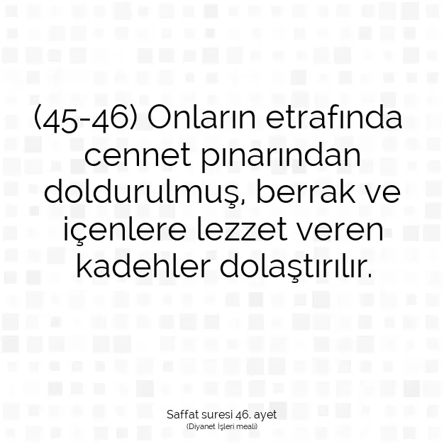 Ayetbul | Kuran Mealleri | Quran | Saffat suresi 46. ayet