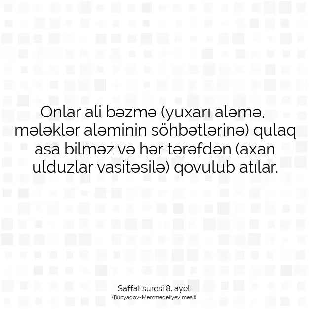 Ayetbul | Kuran Mealleri | Quran | Saffat suresi 8. ayet