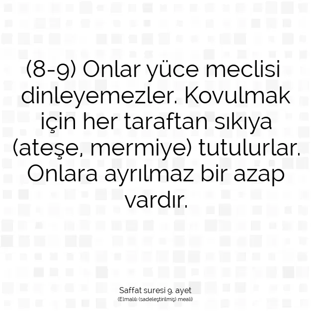 Ayetbul | Kuran Mealleri | Quran | Saffat suresi 9. ayet