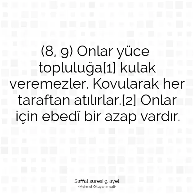 Ayetbul | Kuran Mealleri | Quran | Saffat suresi 9. ayet