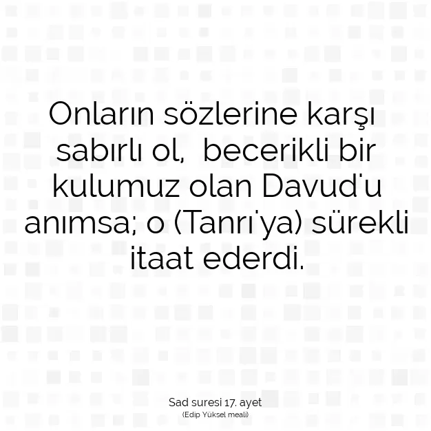 Ayetbul | Kuran Mealleri | Quran | Sad suresi 17. ayet