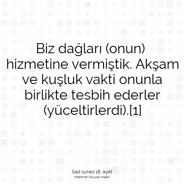 Ayetbul | Kuran Mealleri | Quran | Sad suresi 18. ayet