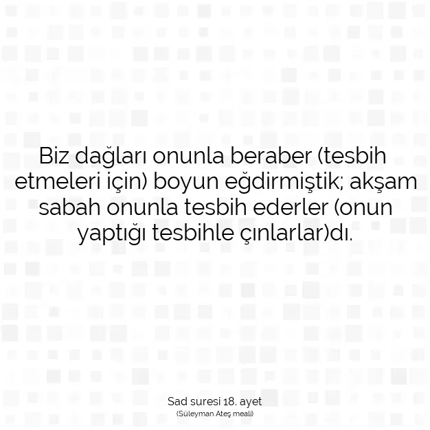 Ayetbul | Kuran Mealleri | Quran | Sad suresi 18. ayet