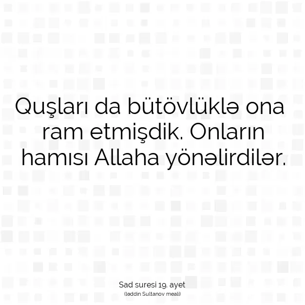 Ayetbul | Kuran Mealleri | Quran | Sad suresi 19. ayet