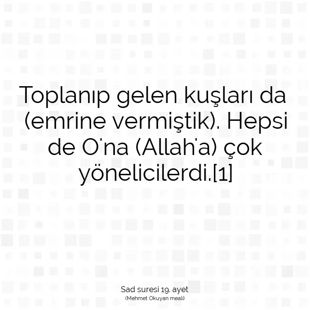 Ayetbul | Kuran Mealleri | Quran | Sad suresi 19. ayet