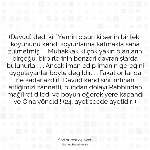 Ayetbul | Kuran Mealleri | Quran | Sad suresi 24. ayet