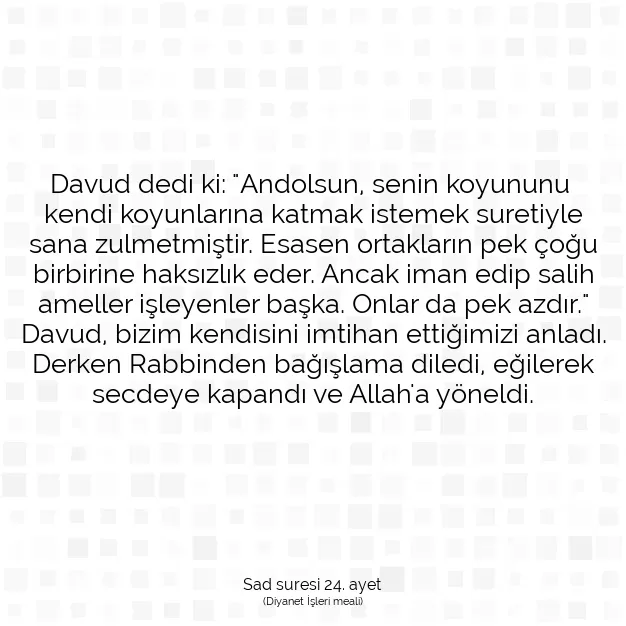 Ayetbul | Kuran Mealleri | Quran | Sad suresi 24. ayet