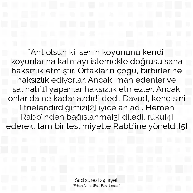 Ayetbul | Kuran Mealleri | Quran | Sad suresi 24. ayet