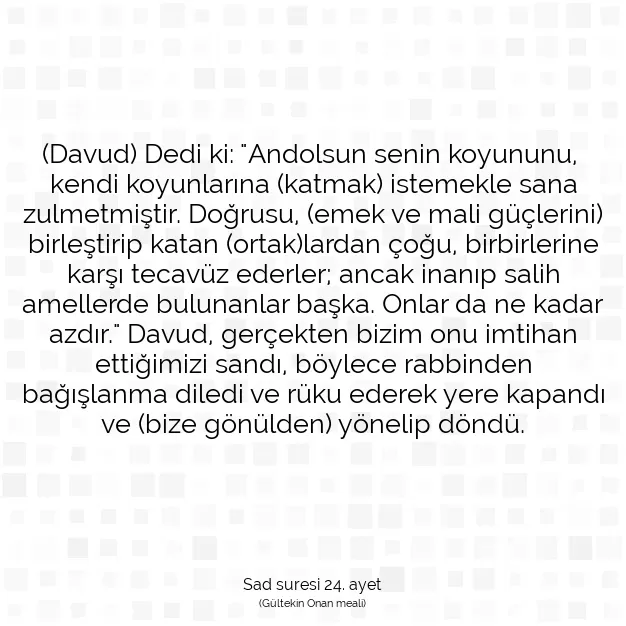 Ayetbul | Kuran Mealleri | Quran | Sad suresi 24. ayet