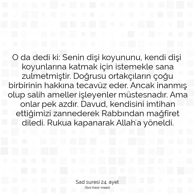 Ayetbul | Kuran Mealleri | Quran | Sad suresi 24. ayet