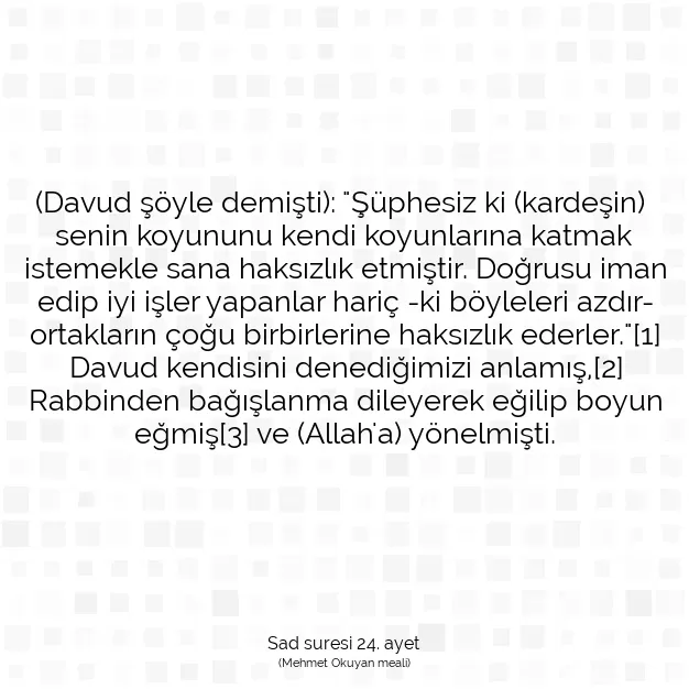 Ayetbul | Kuran Mealleri | Quran | Sad suresi 24. ayet