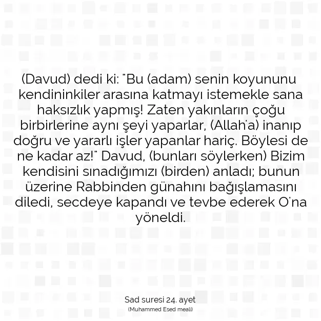 Ayetbul | Kuran Mealleri | Quran | Sad suresi 24. ayet