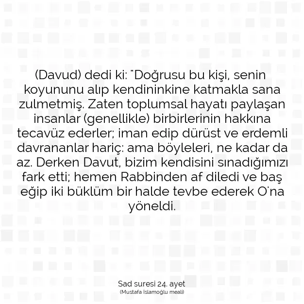 Ayetbul | Kuran Mealleri | Quran | Sad suresi 24. ayet