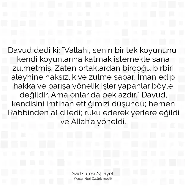 Ayetbul | Kuran Mealleri | Quran | Sad suresi 24. ayet