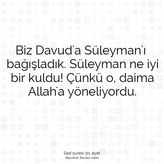 Ayetbul | Kuran Mealleri | Quran | Sad suresi 30. ayet