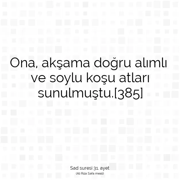 Ayetbul | Kuran Mealleri | Quran | Sad suresi 31. ayet