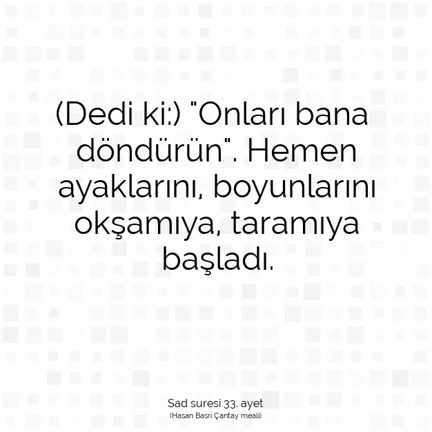 Ayetbul | Kuran Mealleri | Quran | Sad suresi 33. ayet