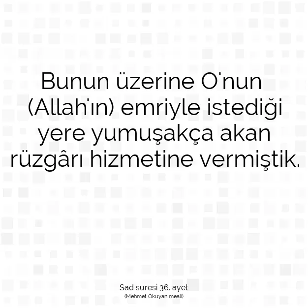 Ayetbul | Kuran Mealleri | Quran | Sad suresi 36. ayet