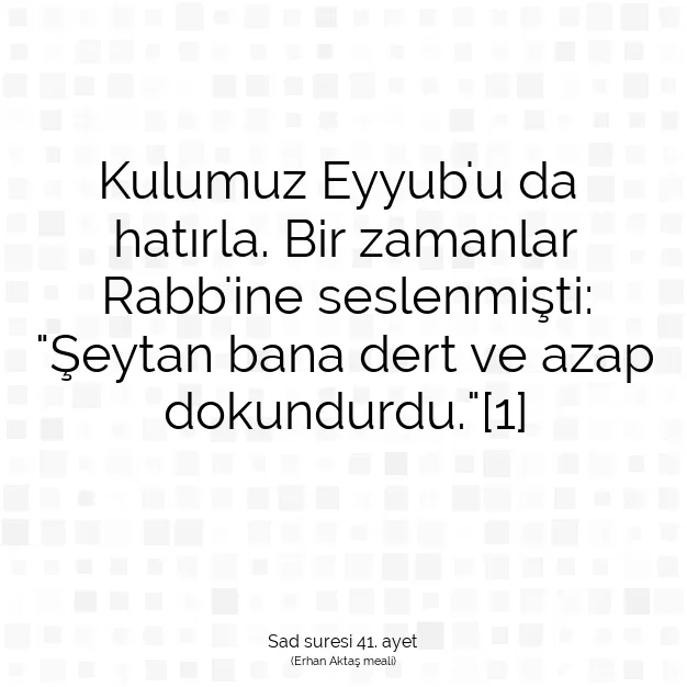 Ayetbul | Kuran Mealleri | Quran | Sad suresi 41. ayet