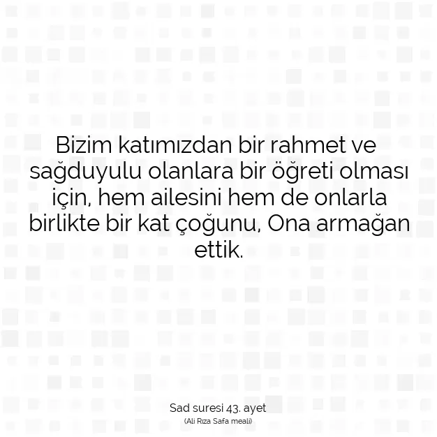 Ayetbul | Kuran Mealleri | Quran | Sad suresi 43. ayet