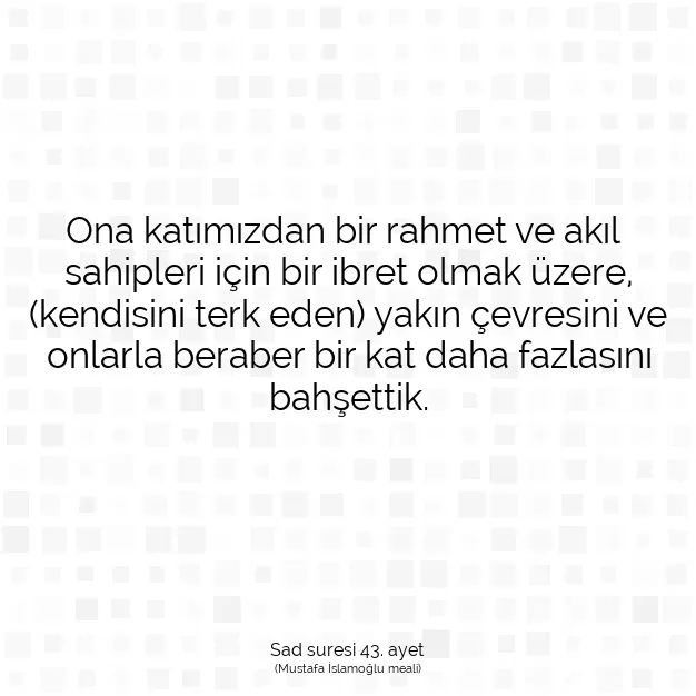 Ayetbul | Kuran Mealleri | Quran | Sad suresi 43. ayet