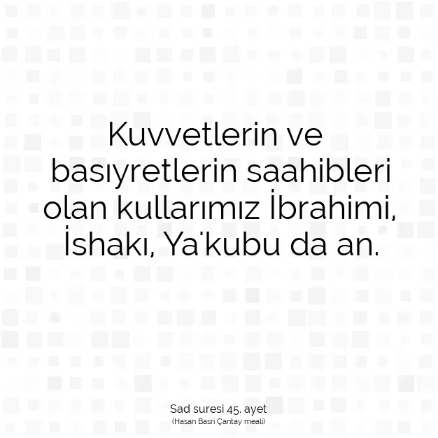 Ayetbul | Kuran Mealleri | Quran | Sad suresi 45. ayet