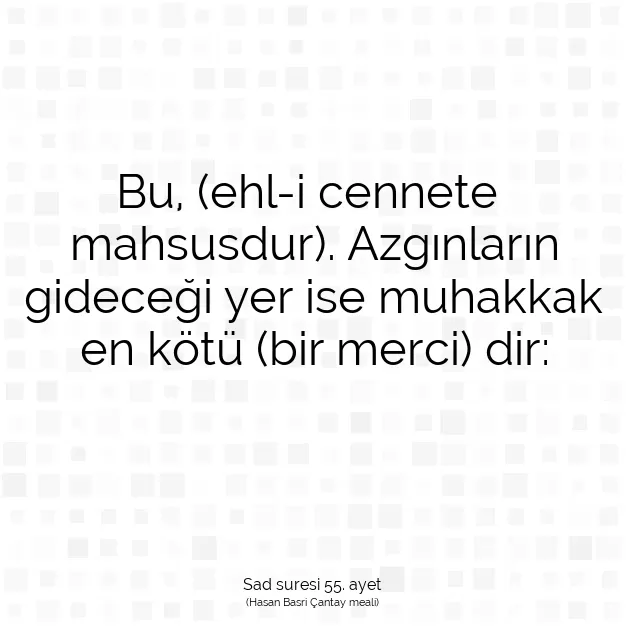 Ayetbul | Kuran Mealleri | Quran | Sad suresi 55. ayet