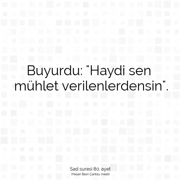 Ayetbul | Kuran Mealleri | Quran | Sad suresi 80. ayet