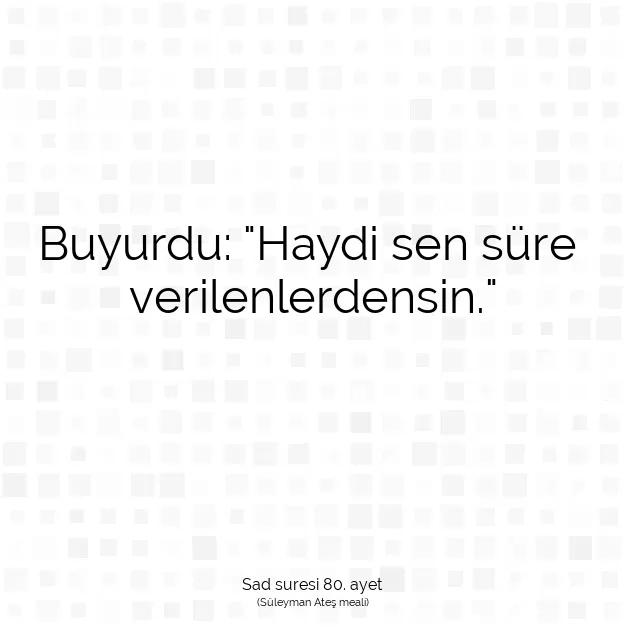 Ayetbul | Kuran Mealleri | Quran | Sad suresi 80. ayet