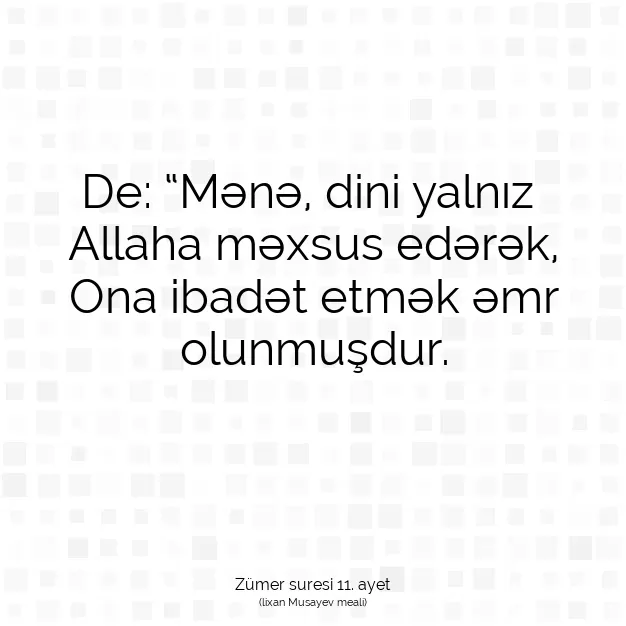 Ayetbul | Kuran Mealleri | Quran | Zümer suresi 11. ayet