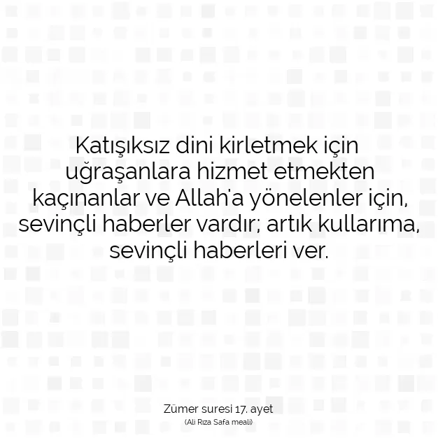 Ayetbul | Kuran Mealleri | Quran | Zümer suresi 17. ayet