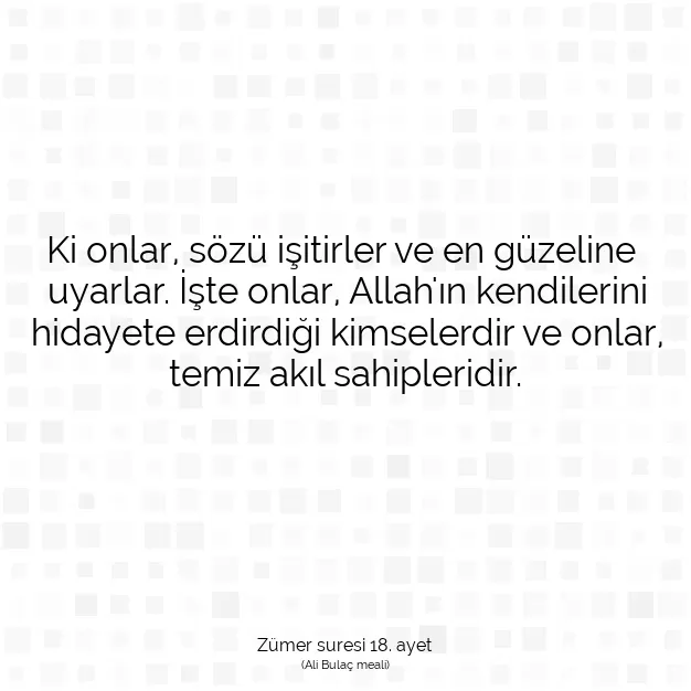 Ayetbul | Kuran Mealleri | Quran | Zümer suresi 18. ayet