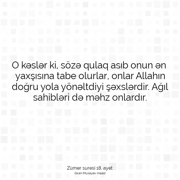 Ayetbul | Kuran Mealleri | Quran | Zümer suresi 18. ayet