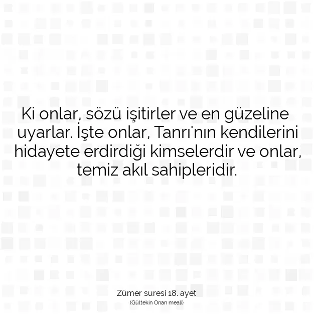 Ayetbul | Kuran Mealleri | Quran | Zümer suresi 18. ayet