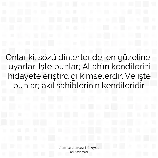 Ayetbul | Kuran Mealleri | Quran | Zümer suresi 18. ayet