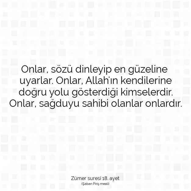 Ayetbul | Kuran Mealleri | Quran | Zümer suresi 18. ayet