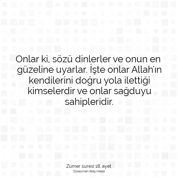 Ayetbul | Kuran Mealleri | Quran | Zümer suresi 18. ayet