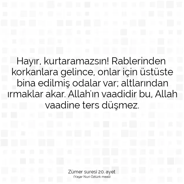 Ayetbul | Kuran Mealleri | Quran | Zümer suresi 20. ayet