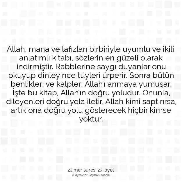 Ayetbul | Kuran Mealleri | Quran | Zümer suresi 23. ayet