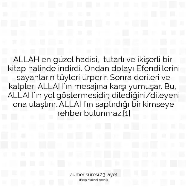 Ayetbul | Kuran Mealleri | Quran | Zümer suresi 23. ayet