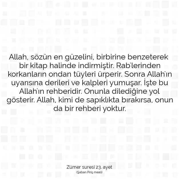 Ayetbul | Kuran Mealleri | Quran | Zümer suresi 23. ayet