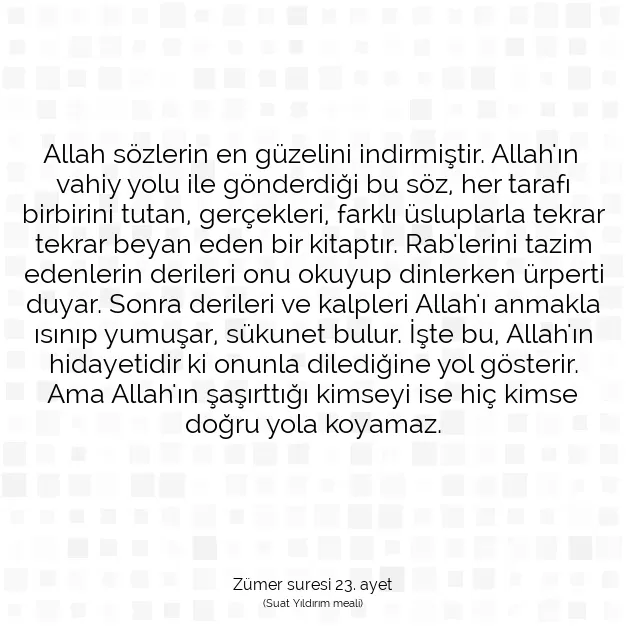 Ayetbul | Kuran Mealleri | Quran | Zümer suresi 23. ayet