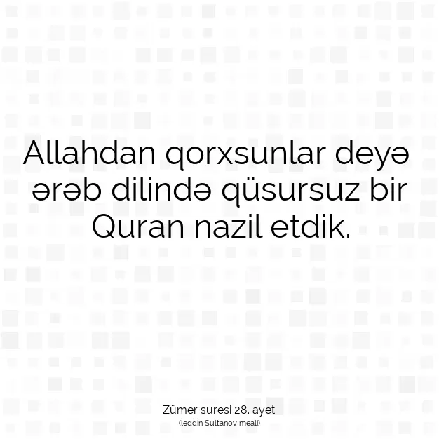 Ayetbul | Kuran Mealleri | Quran | Zümer suresi 28. ayet