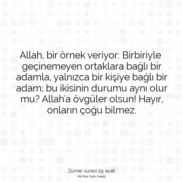 Ayetbul | Kuran Mealleri | Quran | Zümer suresi 29. ayet