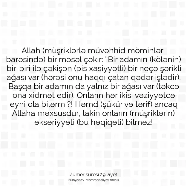 Ayetbul | Kuran Mealleri | Quran | Zümer suresi 29. ayet