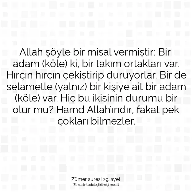 Ayetbul | Kuran Mealleri | Quran | Zümer suresi 29. ayet