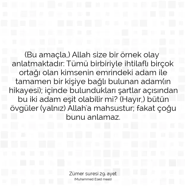 Ayetbul | Kuran Mealleri | Quran | Zümer suresi 29. ayet