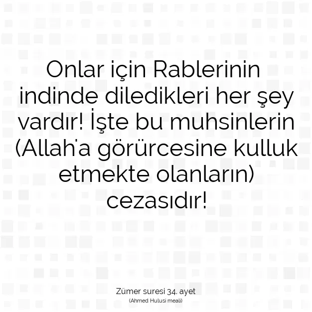 Ayetbul | Kuran Mealleri | Quran | Zümer suresi 34. ayet